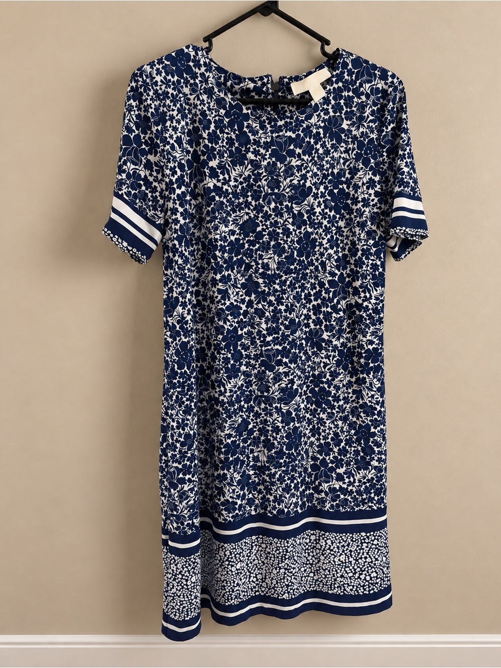 MICHAEL Michael Kors Navy and White Floral Midi Dress